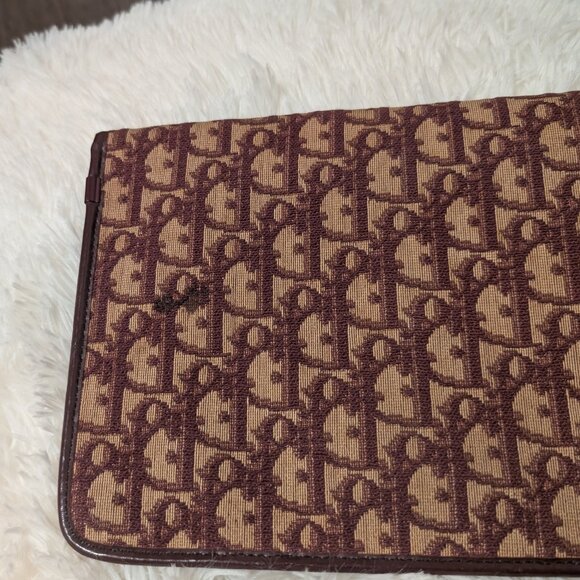 Christian Dior, Trotter Canvas Clutch Bag in Burgundy, VINTAGE - Picture 3 of 12